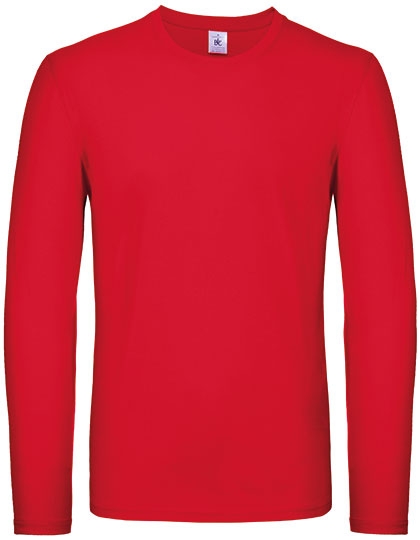 Mens T-Shirt #E150 Long Sleeve M Red