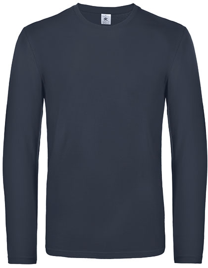 Mens T-Shirt #E190 Long Sleeve M Navy
