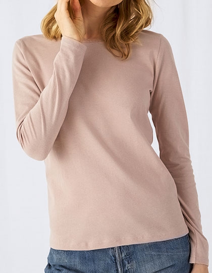 Womens T-Shirt #E150 Long Sleeve M Millennial Pink