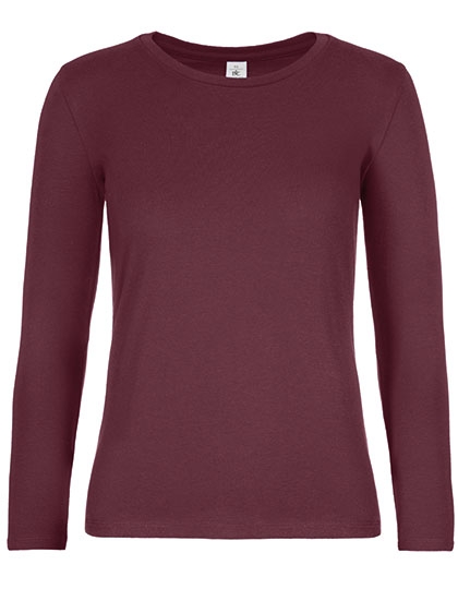 Womens T-Shirt #E190 Long Sleeve XL Burgundy