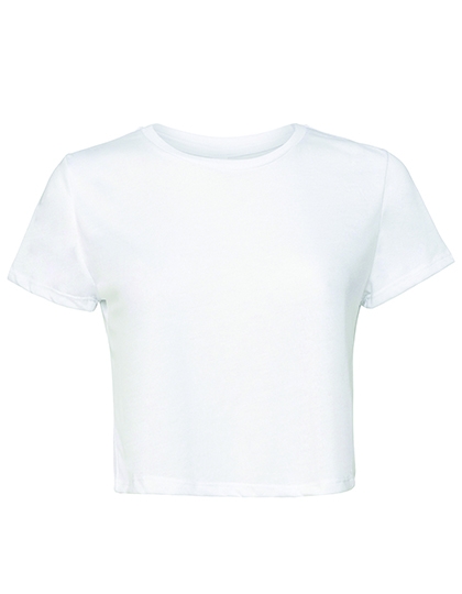 Womens Flowy Cropped Tee S White