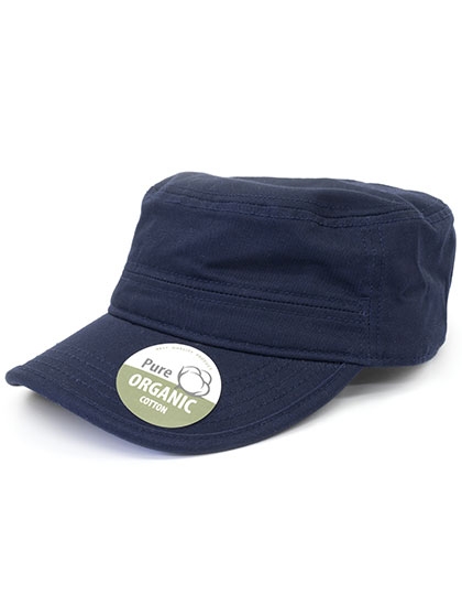 Organic Cotton Army Cap Washed One Size Navy