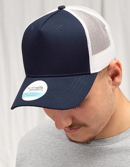 5-Panel Trucker Cap Recycled One Size White