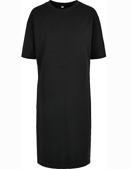 Ladies Organic Oversized Slit Tee Dress M Black