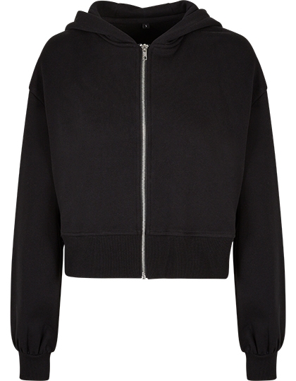 Ladies Short Oversized Zip Jacket 5XL Black