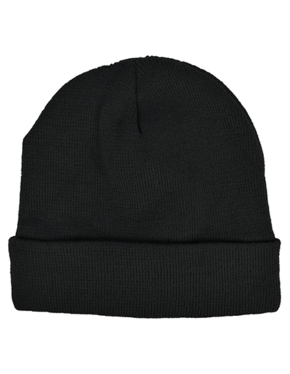 Knitted Hat with Fleece One Size Black