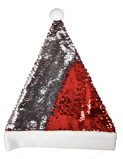 Christmas Hat / Nikolaus Mtze mit Pailletten One Size Red